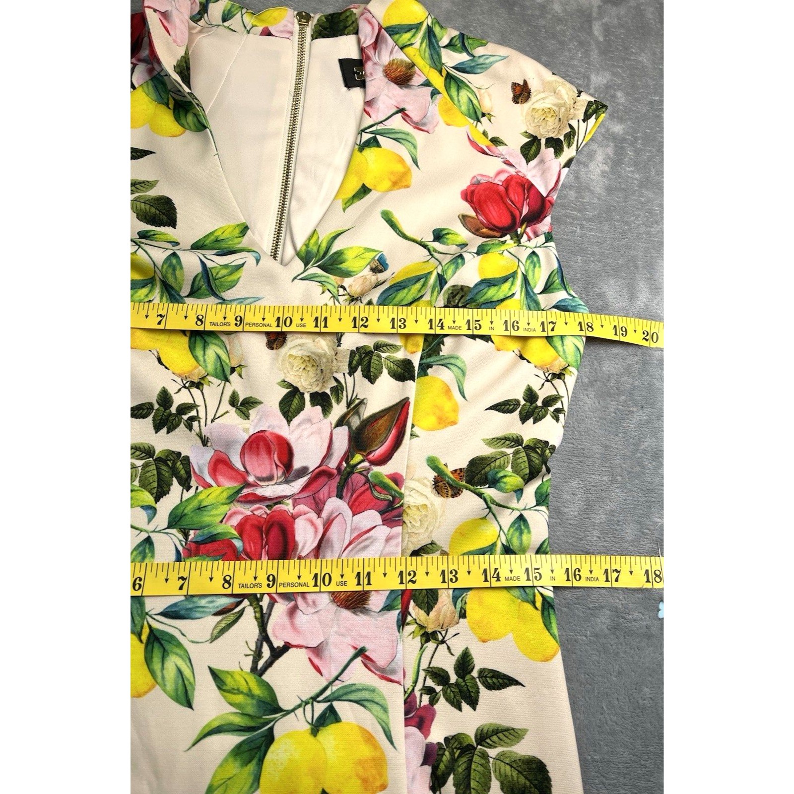 Alexia Admor Womens New Bodycon Sheath Floral V-Neck Zipped Back Dress Medium — image 5 of 8
